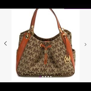 Burnt Orange Michael Kors Ludlow Leather Hobo Bag